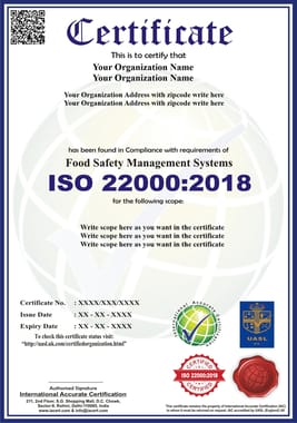 ISO 22000 Food Safety Management Service