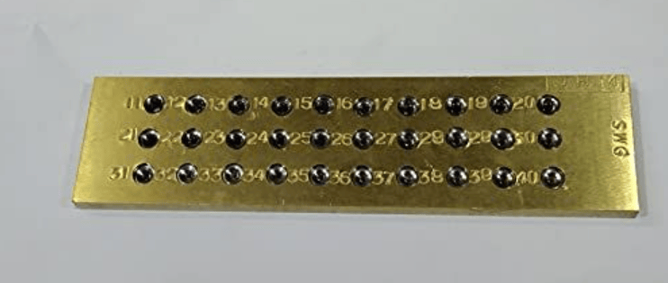 BRASS DRAWPLATE WITH TUNGSTEN  HOLE WIRE BRASS 11 TO 40 HOLES