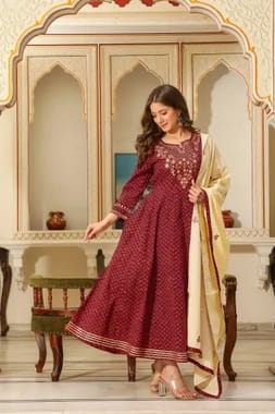 Cotton Party Wear Heavy Embroidered Suits, Size: Medium