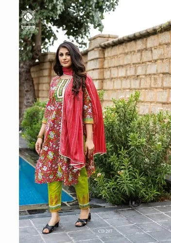 Kiana Cotton Suit Wholesale Rate, Machine Wash, A-Line