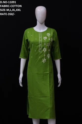 Fancy Cotton Sidecut Kurtis