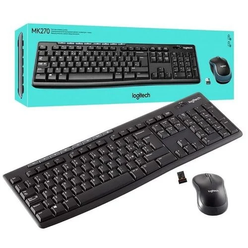 Logitech Wireless mk270 Wireless USB Keyboard and Mouse Set, Black