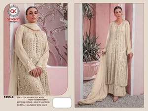 Heavy Faux Georgette Semi-Stitched Alkaram Pakistani Palazzo suit 1255,