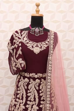 Georgette Designer Aanaya Twisha Anarkali Salwar Suit, mix xolor