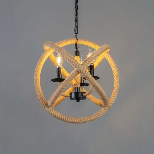 Warm White Iron rope light pendant