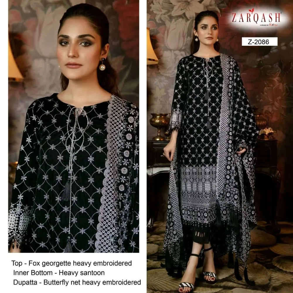 Pakistani Semi-Stitched Khayyira Zarqash Adans Libas Vol 2 Georgette