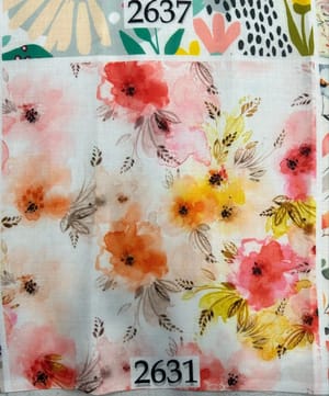 Mul Cotton Fabric, Digital Prints, Multicolour