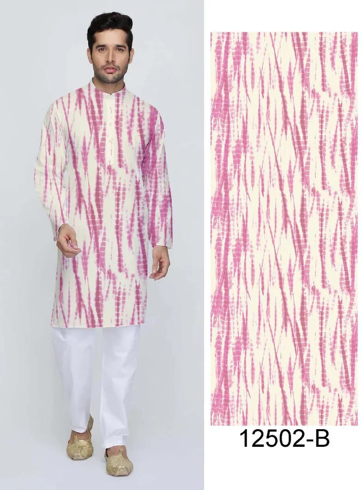 Mens Cotton Kurta Fabric, Digital Prints, Multicolour