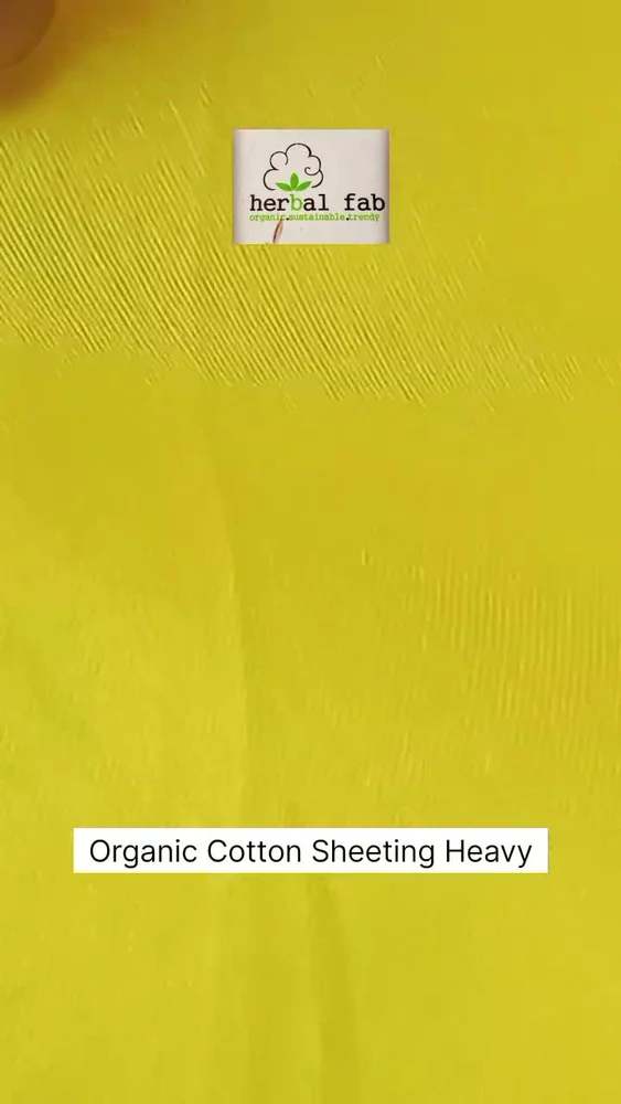 Yellow Plain Gots Certified Organic Cotton Fabric