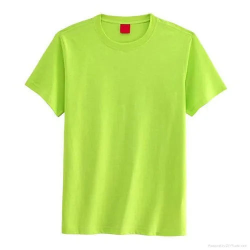 Cotton Plain green t-shirts, Round Neck