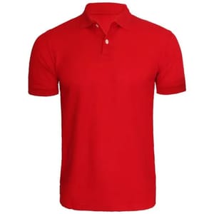 Cotton Plain Men Red Collar T Shirts, Polo Neck