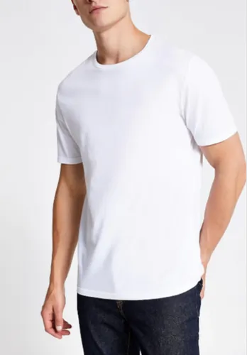 Plain Cotton Men White Bio Wash T Shirts