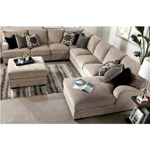 U Shape Wooden Sofa Set