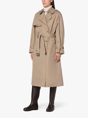 Long Straight Coat Ladies Spring Overcoats, Women Cotton Trench