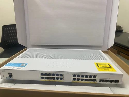 Internet Used Cisco 24 Port POE Gigabit MANAGED Switch, White, Model Name/Number: CBS350-24P-4G-IN