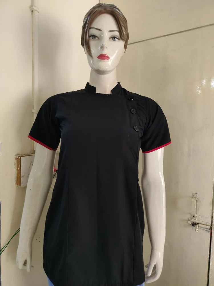 Black Poly Cotton Spa Salon Uniform, For Office, Size: Medium