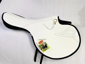 Leather Plain White Horse Racing Saddles, Seat Sizes: 17.5 Inch