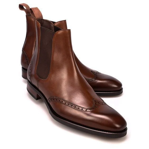 Casual Wear Plain Men's Chelsea Genuine Leather Boots