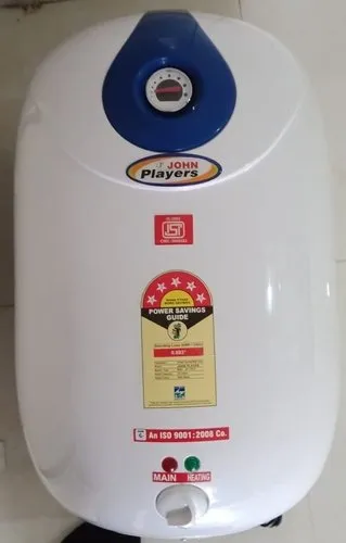 John Players White Blue ABS Glass Line Electric Geyser, Capacity: 5 L