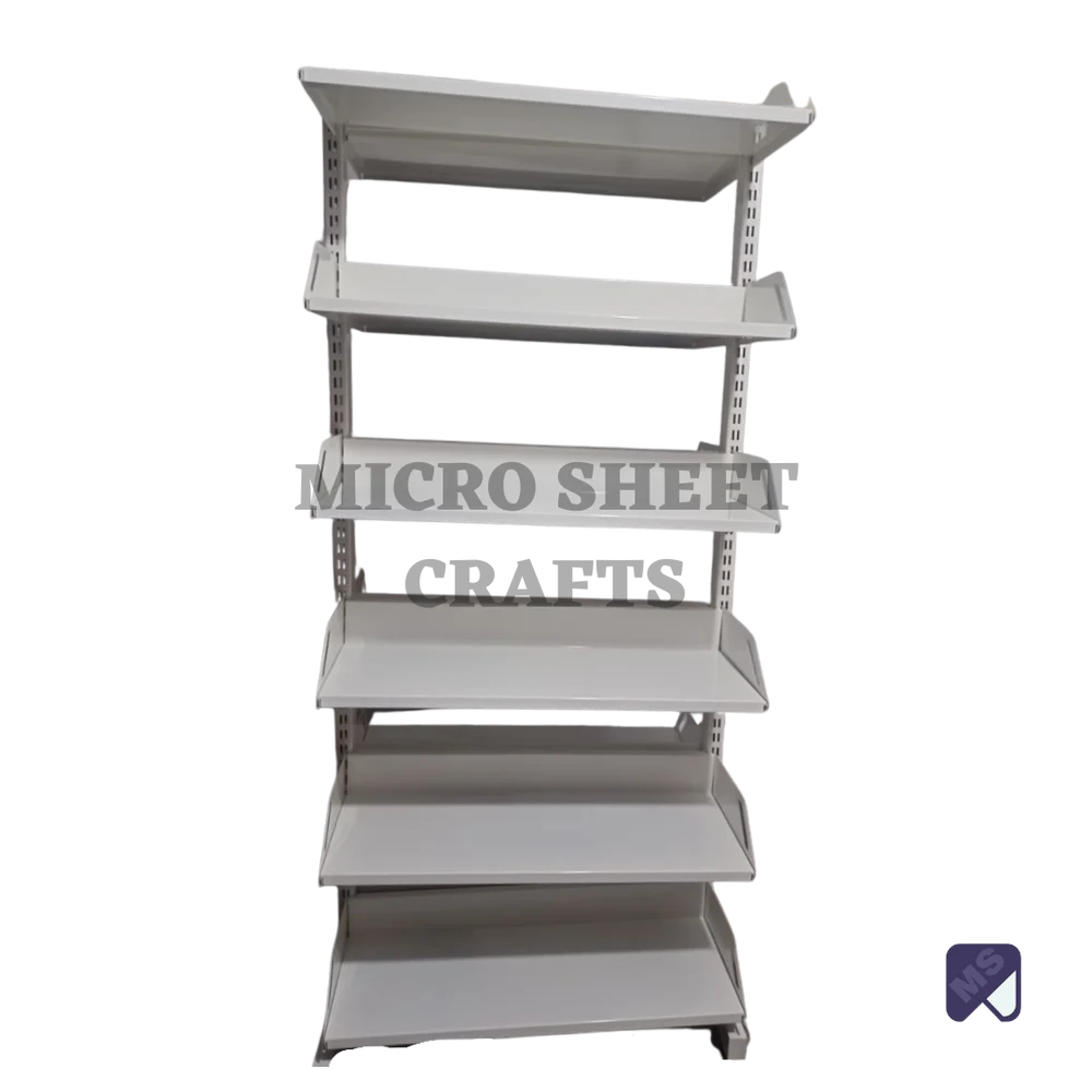 Powder Coated Stainless Steel Book Racks, Wall Mount, 7 Shelves