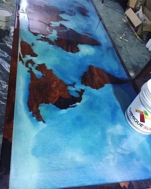 Transparent Acrylic River Table Tops Resin Service, For Restaurant