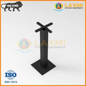 BLACK Mild Steel 2 Seater SS Table Base, For Restaurant, Size: Std