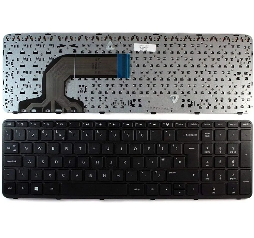 Black HP 15R LAPTOP KEYBOARD, Size: Regular