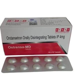 OSTRENSA-MD Ondansteron Mouth Dissolving 4 Mg Tablets, KPSA 2 LIFESCIENCES, 10*10 Box