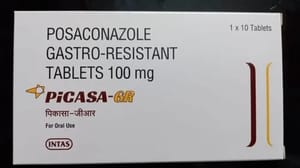 Posaconazole (100Mg) Picasa GR 100 Mg, Intas Pharmaceuticals, 10 Tabs Per Strip