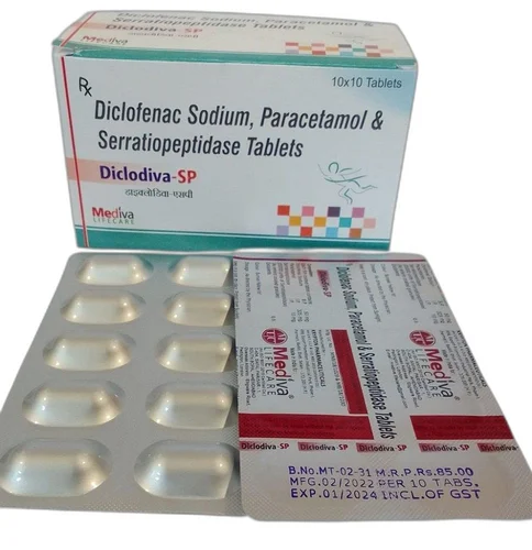 Allopathic Diclofenac, Paracetamol, Chlorzoxazone Tablet, Packaging Size: 10 X 10