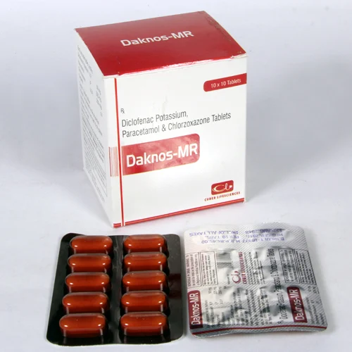 Daknos-MR Diclofenac Potassium, Paracetamol & Chlorzoxazone Tablet, 10x10 tablet