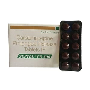 Carbamazepine (300mg) Carbamazepine (300mg) Zeptol Cr 300 Tablets, Packaging Type: Strips