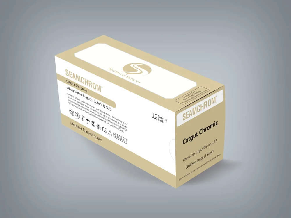 Seamed Seamchrom Chromic Catgut Suture Without Needle