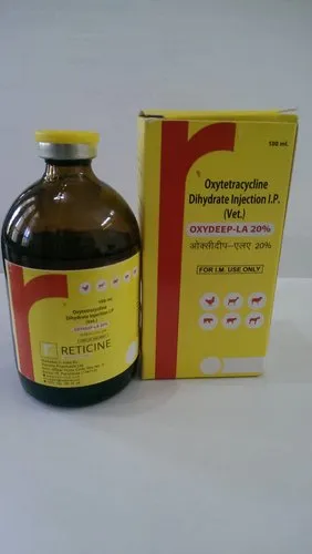 Reticine Oxytetracycline-LA 20% vet 100ml, For Hospital, Packaging Type: Bottle