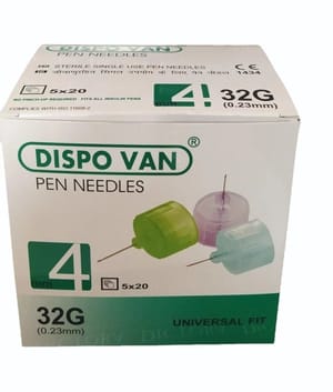 DiapoVan Insulin Pen Needles, 100 Pcs, Capacity: 0.5 ml