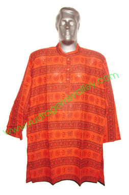 Full Sleeves Mantra Printed Cotton Kurta