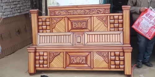 King Size Double Bed In Teak Wood headboard