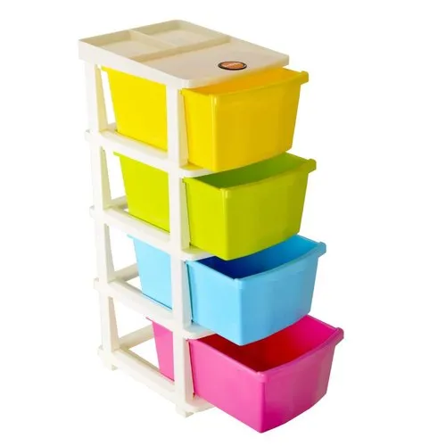 Modern Plastic Bathla Stomo Storage Drawers Set, For Home