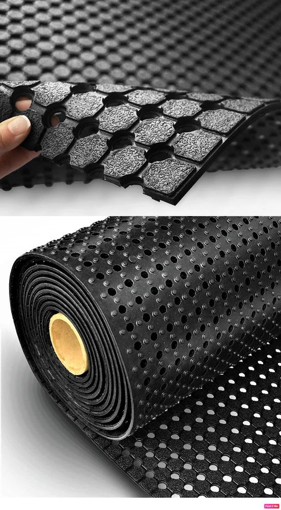 Non Slip Mini Hole Rubber Mat in Long Length