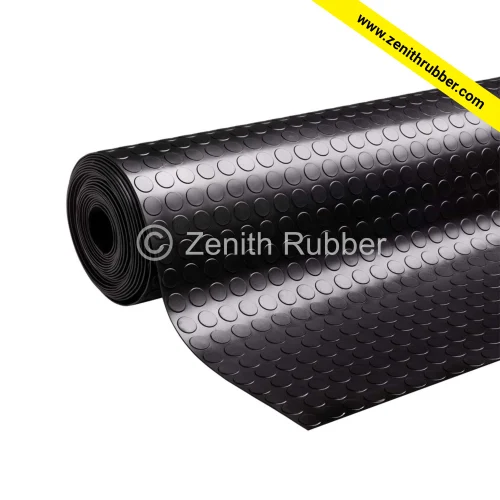 Black Plain Coin Rubber Mat