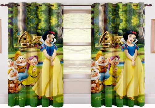 Polyester 4 Foot/48 Inch Digital Printed Curtain, Wash Care: HandWash