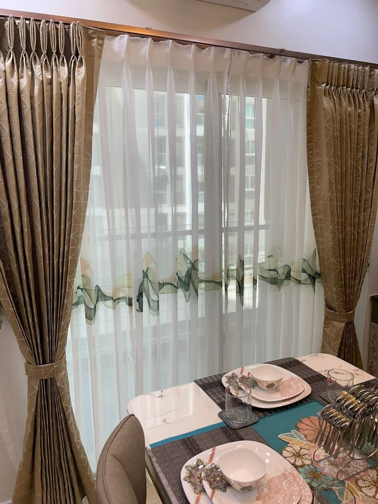 Cotton White American Pleated Curtains, For Home