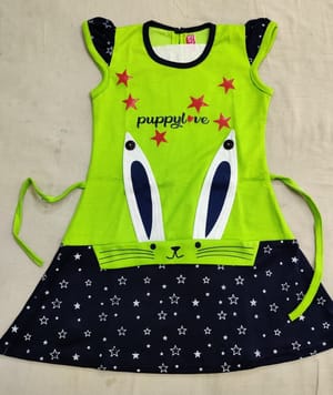 6 Printed Kids Hosiery Frocks