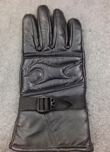 Self Black Leather Gloves