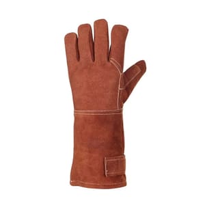 Knitted Red Leather Hand Gloves, For Safety Purpose