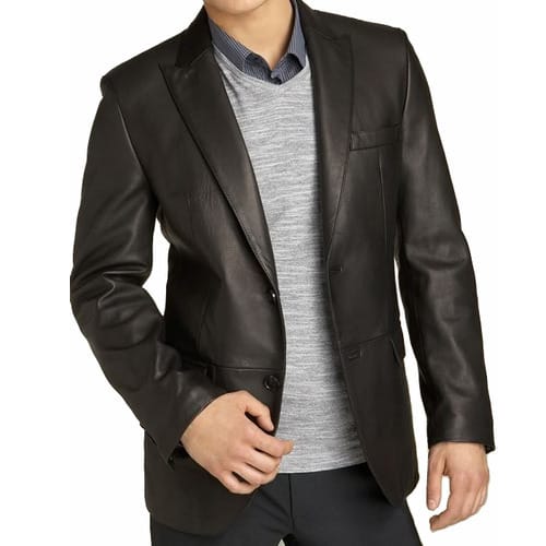 Men's Leather Blazer