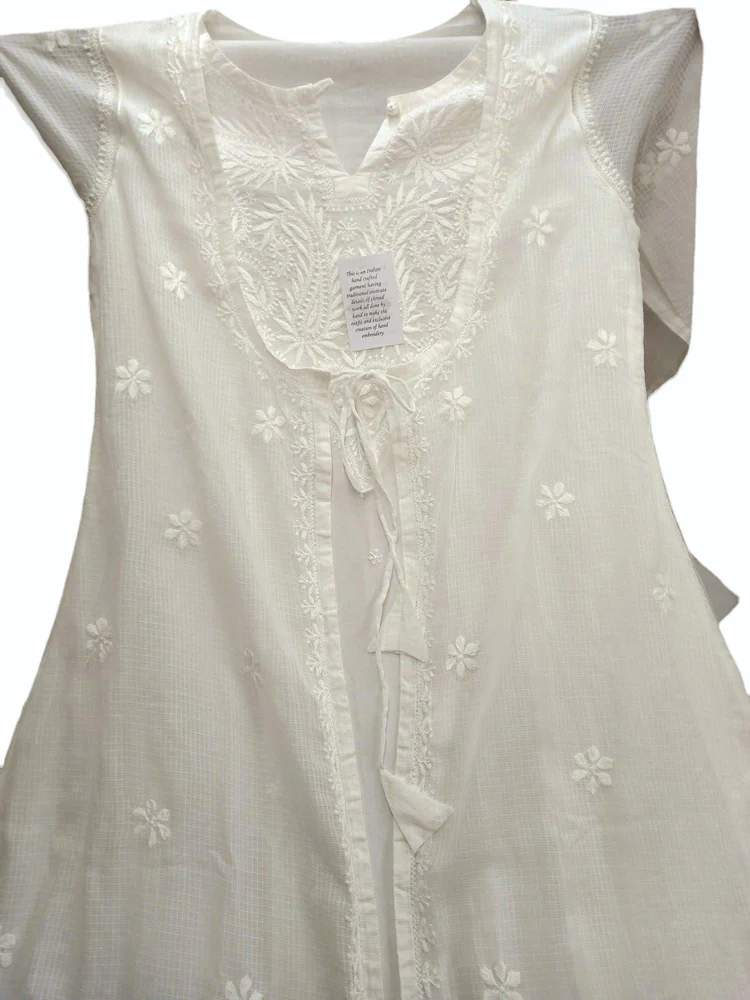 Chikankari Aline Kurti