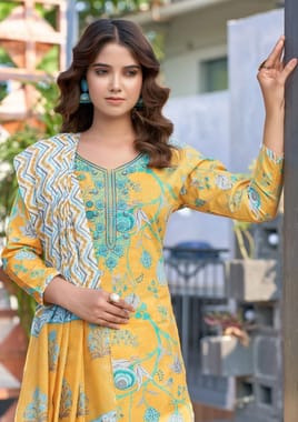 Pakistani Cotton Embroidery Suit, Churidar