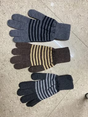 Blue Cotton Woolen Hand Gloves