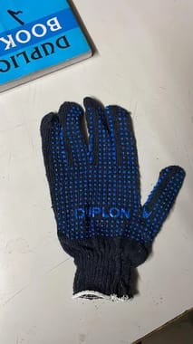 Blue Cotton Dotted Hand Gloves